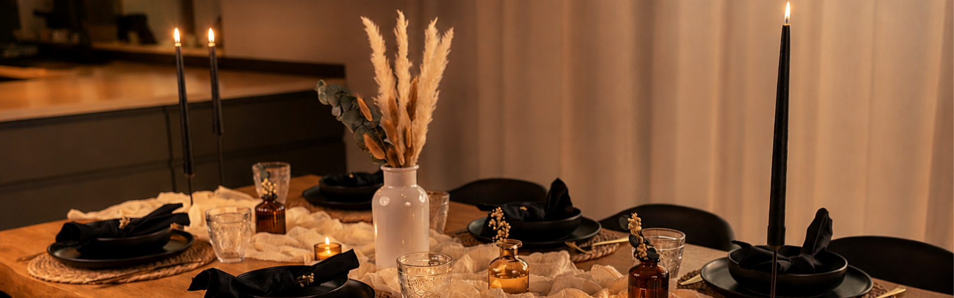 BOHO NOIR – kolekce pro večerně prostřený stůl